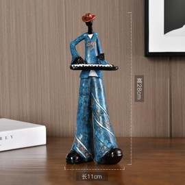 SXSZZXL Musician Figurine 11 inch Creative Band Statue Tabletop Music Decor Modern Resin Sculpture Decoration for Home Decor Gifts (Blue)
