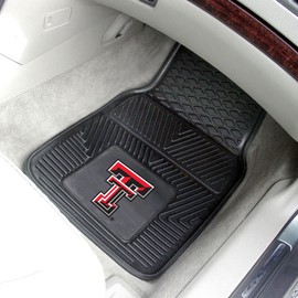 FANMATS 8920 Texas Tech Red Raiders 2-Piece Heavy Duty Vinyl Car Mat Set, Front Row Floor Mats, All Weather Protection, Universal Fit, Deep Resevoir Design