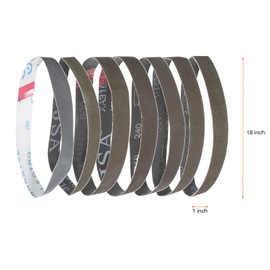 sourcing map 28pcs 1 x 18" Sanding Belts 4pcs Each of 80/120/240/400/600/800/1000 Grit Silicon Carbide Flush Joint Belt Sander Paper for Metal Woodworking Automotive Repair