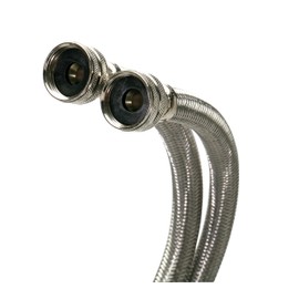 Fluidmaster B9WM48HE High Efficiency Washing Machine Connector, Braided Stainless Steel - 3/4 Hose Fitting x 3/4 Hose Fitting, 4 Ft. (48-Inch) Length