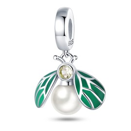 Pandach Women's Charm Pendant for Bracelet, 925 Sterling Silver Charms Beads Fits Bracelet and Necklace, Compatible with European Bracelets for Women Girls C1, Sterling Silver and Cubic Zirconia