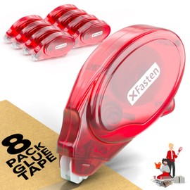 XFasten Adhesive Roller for Scrapbooking, 8mm x 30ft 8-Pack Double Sided Glue Tape Roller, Scrapbook Supplies for Adults, Photo Tape for Scrapbooking