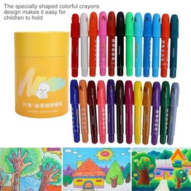 Crayones Giratorios de Colores, Herramientas de Dibujo para Niños, Pintura de Graffiti, Cera Respetuosa con el Medio Ambiente, Fácil de Sostener, Adecuado para Todas las Edades,