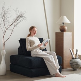 Swbvs Convertible Folding Sofa Bed, Multi-Functional Sleeper sofa with Memory Foam and Back Support – Portable Futon Couch,Fold Out Chair Bed,Comfy Floor Sofa for Living Room, Bedroom, or Small Spaces