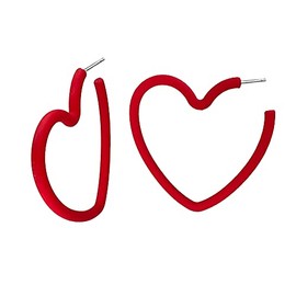 80 90s colorful star hoop earrings Colorful Big Hoop Earrings Retro Neon Earrings Dangle Earrings for Women (heart red), Metal