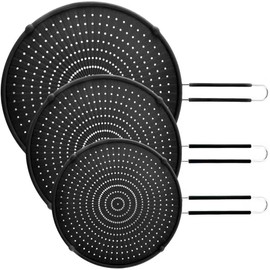 Apidgrowth Silicone Splatter Screen for Frying Pan,Grease Splatter Guard,Heat-Resistant Splatter Guards for Cooking,Dishwasher Safe (9.8", 11.4", 13")