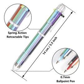 24 Pack Multicolor Pens, DRPHKTT 6-in-1 Multicolor Retractable Ballpoint Pens with 0.7mm, Funny Pen Gifts for Kids, Teens, Students, Cool Pen Gifts for Children's Day, Birthday, Christmas (24)
