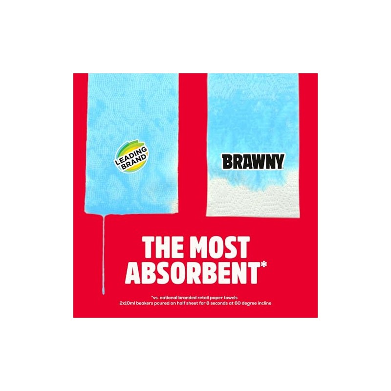 Brawny Tear-A-Square 3-Ply Paper Towels, 6 Double Rolls = 12