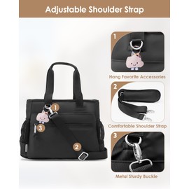 GLENKEY Versatile Lunch Box Stylish Bag - Large Insulated Tote Bag for Women - Leakproof Soft Lunch Pail Kit for Adults Work Picnic Outdoor Trips Black 15L