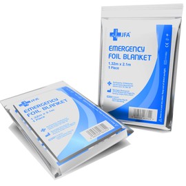 JFA Medical 5 x Individually Packaged Emergency Foil Survival Blankets - reflective to maintain body heat