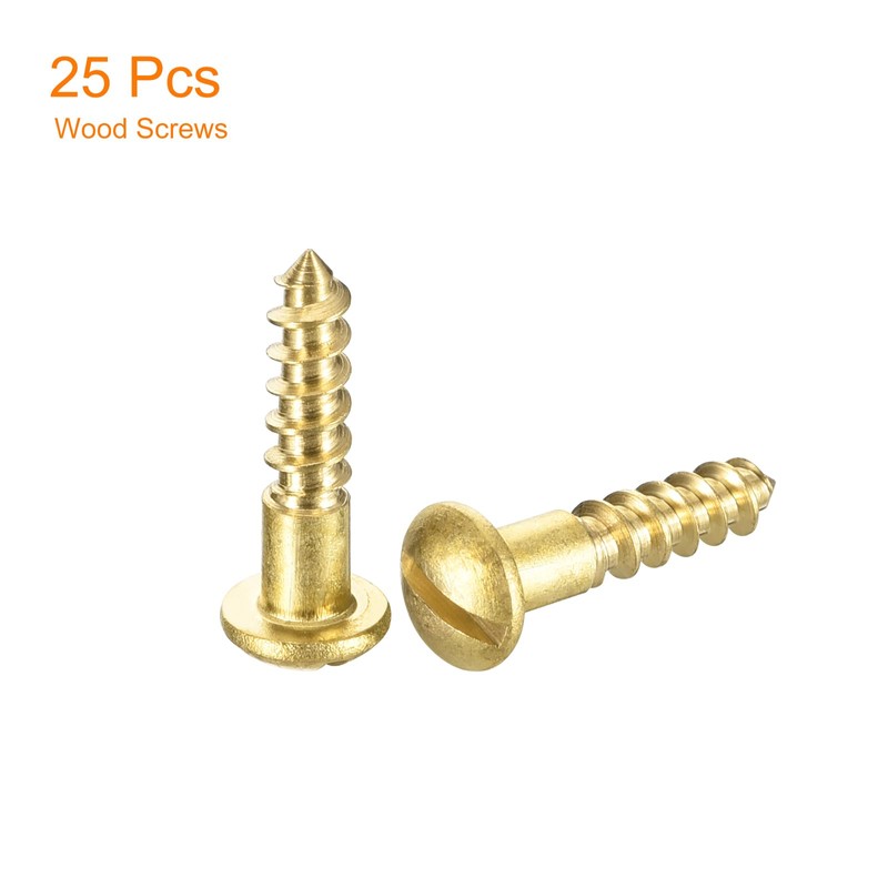 sourcing map Wood Screws M3 x 16mm Slotted Round Head
