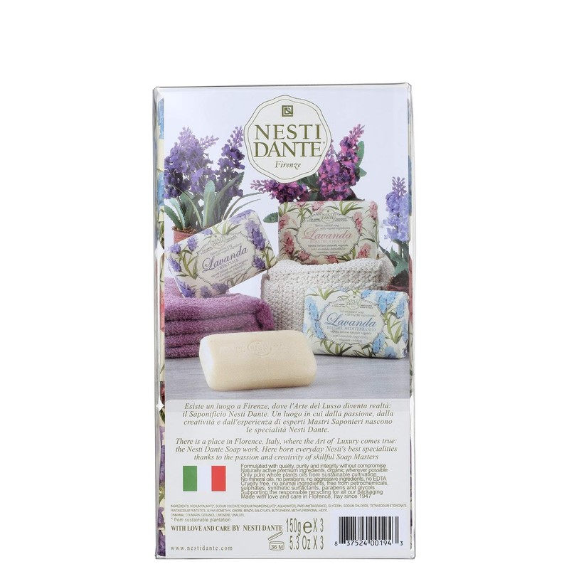 Nesti Dante Italian Natural Lavender Soap Set (150g x 3)