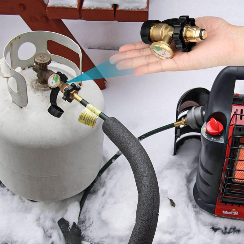 Aekops 100 lb Propane Tank Adapter, Propane Gauge for 100