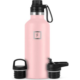 IRON °FLASK Camping & Hiking Hydration Flask with Spout, BPA-Free Insulated Stainless Steel Sports Water Bottle - 32 oz Rose