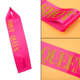 Fvomye 7 Pieces Bachelorette Party Sashes Bride to Be Sash 6 Black Golden Team Bride Tribe Sash and 1 Bride to Be Sash for Bridal Shower Hen Night Party (Rose Red)