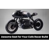 DKMOTORK 0399 Hump Motorcycle Retro Cafe Racer Seat with Diamond