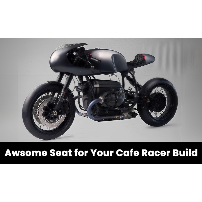 DKMOTORK 0399 Hump Motorcycle Retro Cafe Racer Seat with Diamond