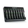 NICEBATT Rechargeable AA Batteries with Charger, 2800mAh High Capacity Low