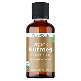 Viva Doria Nutmeg Essential Oil, USDA Certified, Organic Nutmeg Oil, 100% Pure, Natural Essential Oil, Undiluted, for Aromatherapy | Food Grade, 30 mL (1 Fluid Ounce)