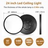 24 Inch Large LED Flush Mount Ceiling Light, 50W, 5480LM,