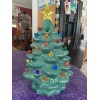 Ceramic Christmas Tree Large Green Tabletop Tree Multicolored Lights 11"