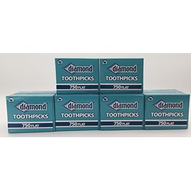 10-Pack Diamond Flat Toothpicks - 750 Flat Toothpicks Each