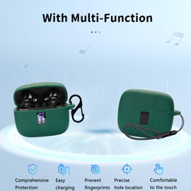 for ZIUTY A1 Case Cover,NOUKAJU Earphone Protective Cover(with Carabiner + Lanyard + Cleaning Pen) Drop-Proof,Shock-Proof,Dust-Proof,Case for ZIUTY 2025 Wireless Earbuds(Green)