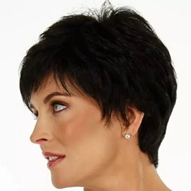 Dominique Women's Fashion Dyed Hair Short Cut Wig (KYR-W5B147B) Dark Brown / 도미니크 여성 패션 염색 헤어 숏컷 가발 (KYR-W5B147B) 다크브라운