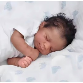 Pinky Reborn 18 Inch 46 cm Lifelike Baby Dolls Boys Dolls That Look Realistic Feeling Like with Soft Full Body Light Brown Skin with Hair Baby Doll Christmas Birthday with Toys for Age 3+