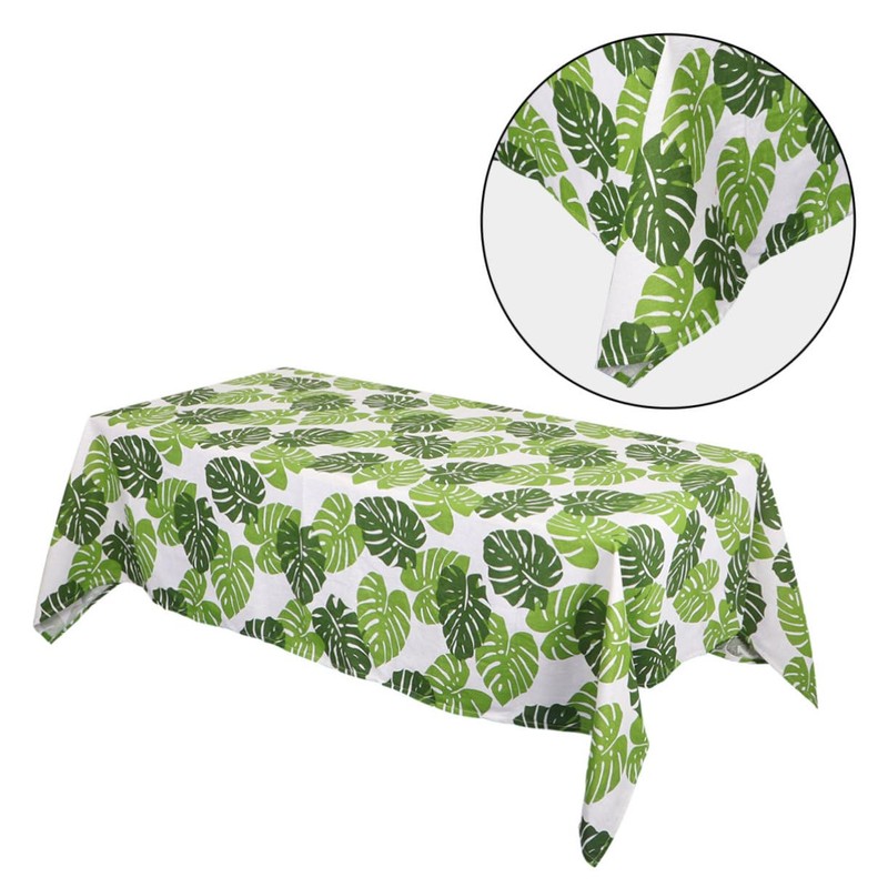 MAGICLULU Leaf Printed Tablecloth for Hawaii Parties Cotton and Flax