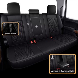 TTX LIGHTING Seat Covers Custom Fit for Ford F150 2009-2024 2025 - F250/F350/F450 2017-2024 2025 Breathable Leather Truck 5 Seat Covers Full Set (Black)