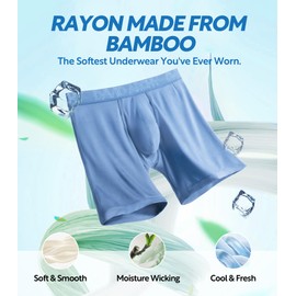 DAVID ARCHY Men’s Underwear Boxer Briefs Soft Comfortable Underwear Boxer Briefs for Men Breathable Moisture-Wicking 4 Pack (M, Assorted Color - 5.5" in 4 Pack)