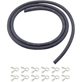 Tvent 1/8" Fuel Line Hose 6 Feet 3.5mm Gas Line with 10pcs Clamps For Honda 95001-35003-60M Lawn Mowers Tractors Scooter ATV Golf Cart Motorcycle Snow Blowers Generator