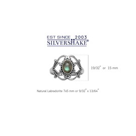 Silvershake Labradorite 925 Sterling Silver Victorian Style Rope Ring Size 10