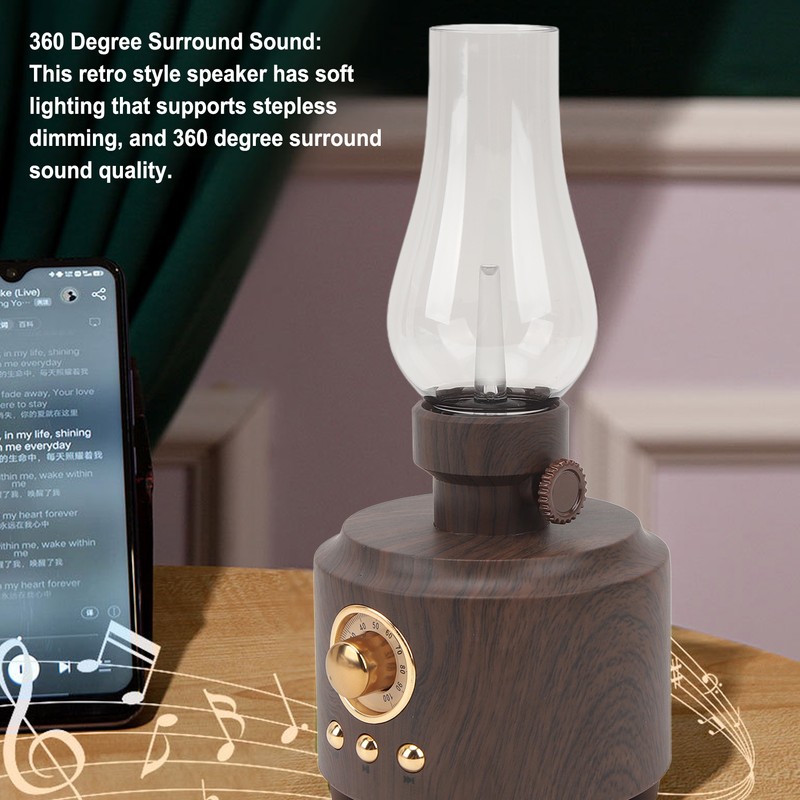Vintage Light Bluetooth Speaker Rechargeable Lantern Audio Speaker for Outdoor
