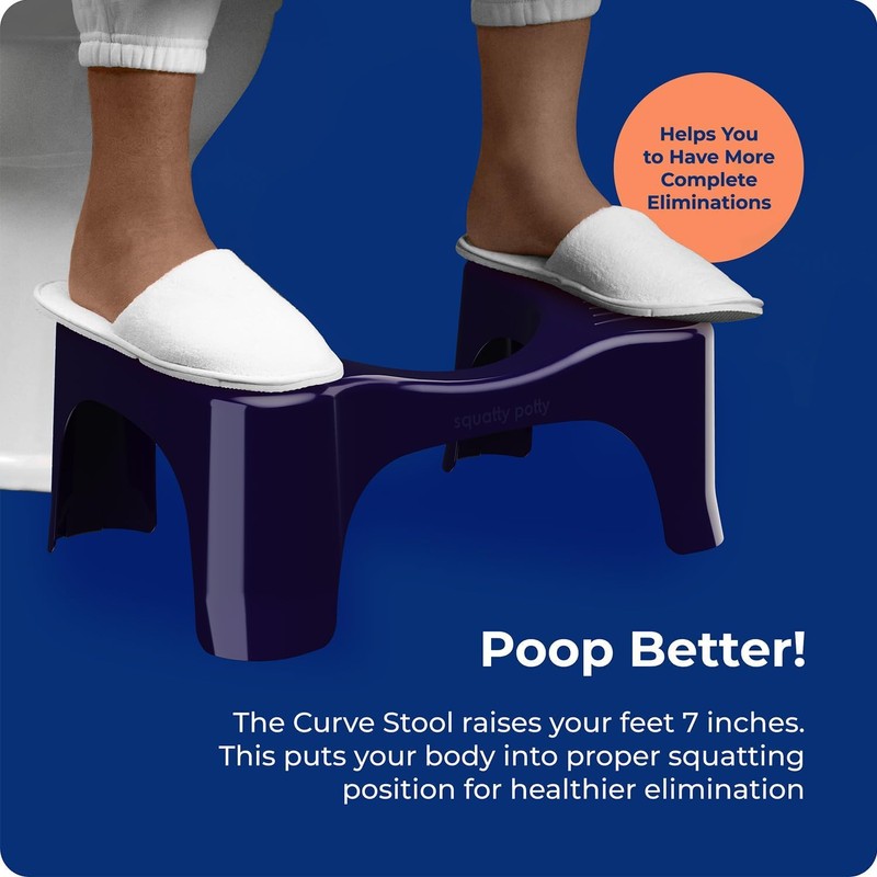 Squatty Potty Simple Bathroom Toilet Stool, Deep Purple 7", Ergonomic