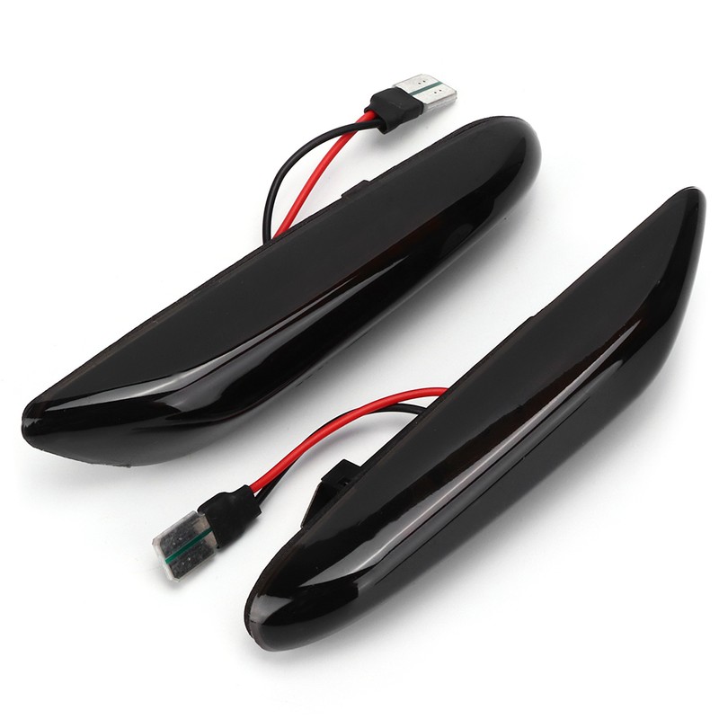 2Pcs LED Side Marker Turn Signal Indicator Light Yellow Dynamic