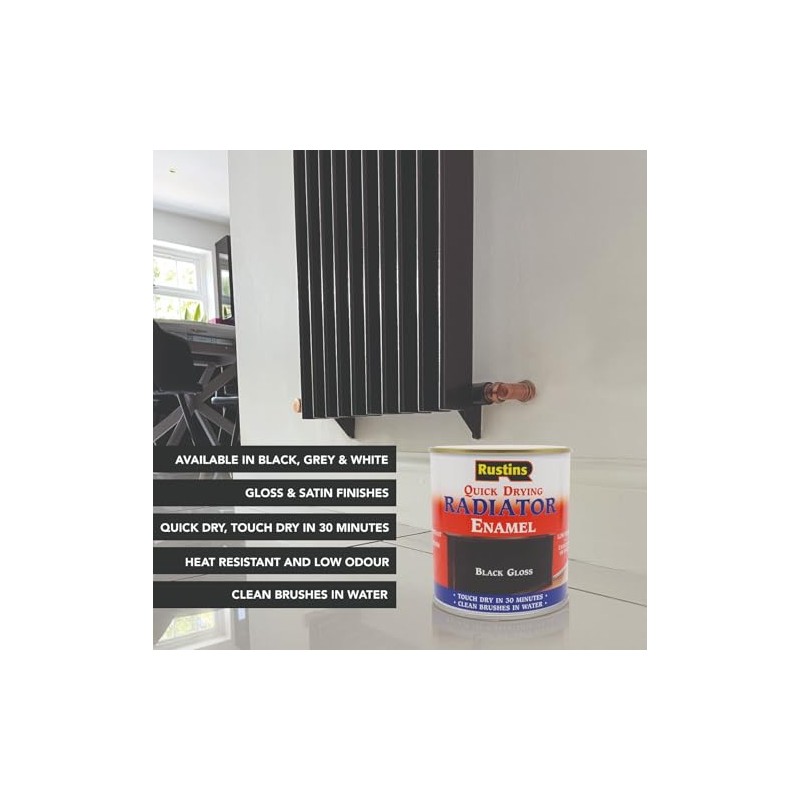 Rustins Quick Drying Radiator Enamel Gloss 1L