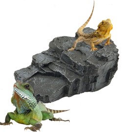 EKUEY Terrariums Decor Basking Shale Platform Climbing Ramp Habitat Activity Ledge for Turtles, Frogs, Snake,Lizard and Reptile