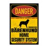 German Bear Dog Sign Danger Security System Door Sign Dog