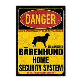 German Bear Dog Sign Danger Security System Door Sign Dog Sign Warning Sign Dog Safety Sign Dog Private Property Dog Warning Warning