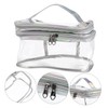 Beavorty Clear Double Layer Makeup Storage Bag Toiletry Bag for