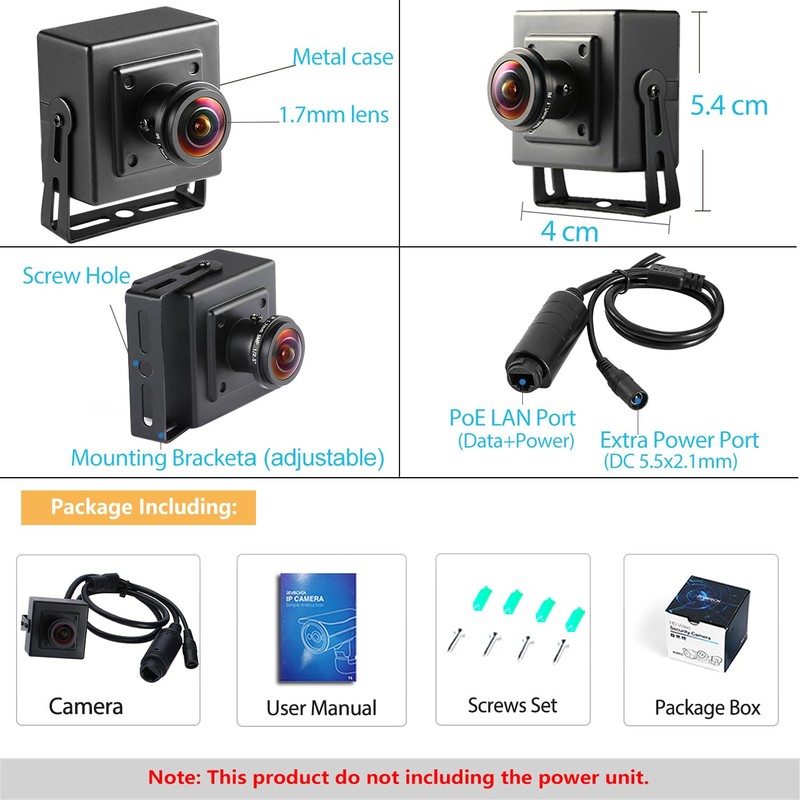 REVODATA Ultra HD 8MP Mini POE IP Camera,4K Small Indoor
