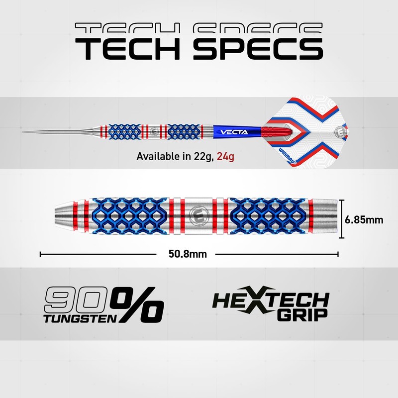 WINMAU Darts Epix 24g 90% Professional Tungsten Darts Set with