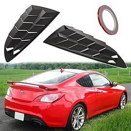 Side Window Louvers Windshield Sun Shade Cover for Hyundai Genesis Coupe 2010 2012 2013 2014 2015 2016 Matte Black