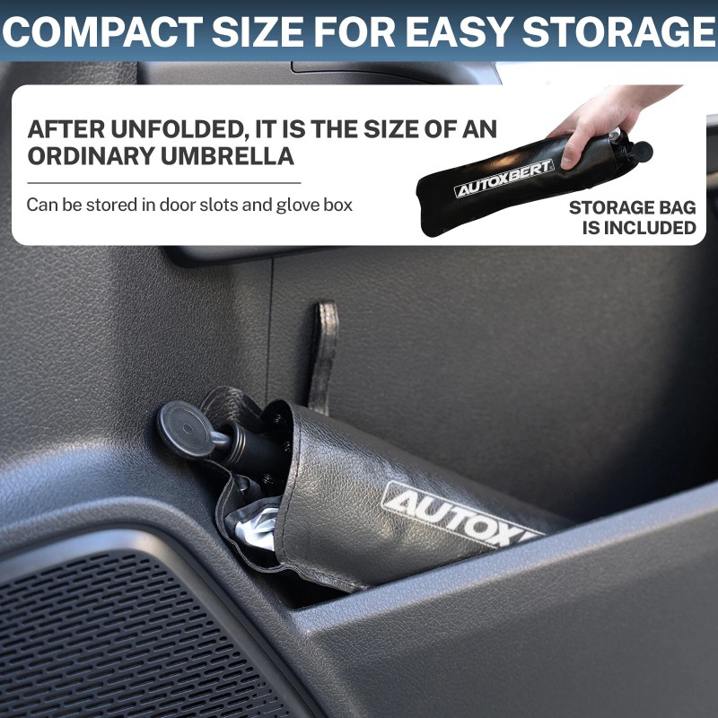 AUTOXBERT 3xWindshield Sun Shade Foldable Car Umbrella Front Side Window