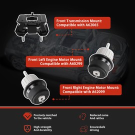 QRYIPPDM Engine Motor and Transmission Mount Kit Compatible with 2006 GS300 V6 3.0L&2007-2011 GS350 V6 3.5L&2006-2015 IS250 V6 2.5L&2006-2013 IS350 V6 3.5L 3PCS OE:A62099 A62099 A62065