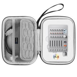 GEEKRIA Audio Interface Carrying Case, Compatible with Teenage Engineering TX-6, EVA Hard Shell Portable Travel Bag (Dark Gray)