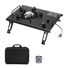 GRILL FORCE Camping Stove for IGT Table, Portable Isobutane Gas Stove with Carry Bag, 4000W Camp Stove,Folding Propane Burner, IGT Accessories for Picnic, RV, Car Trip, Tailgating, Patio, Backyard