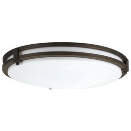 Lithonia Lighting FMSATL 13 14840 BZA M4 LED Saturn Flushmount Ceiling Light Fixture for Kitchen | Hallway | Bedroom, Dimmable, 4000K, Antique Bronze